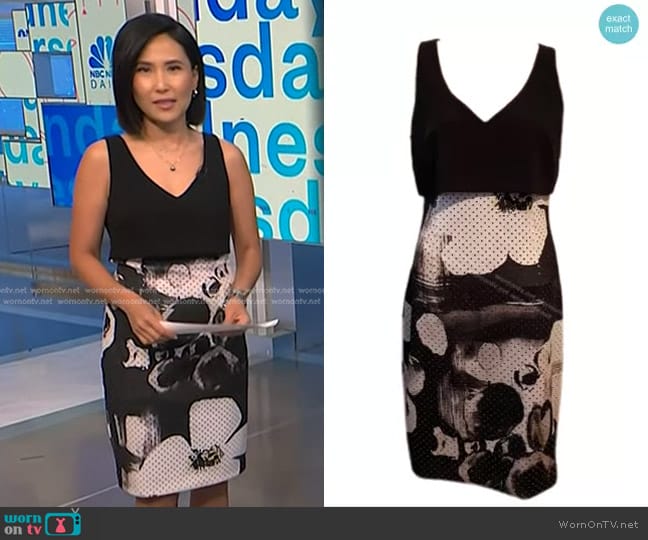 Trina Turk Floral Perforated Dress worn by Vicky Nguyen on NBC News Daily