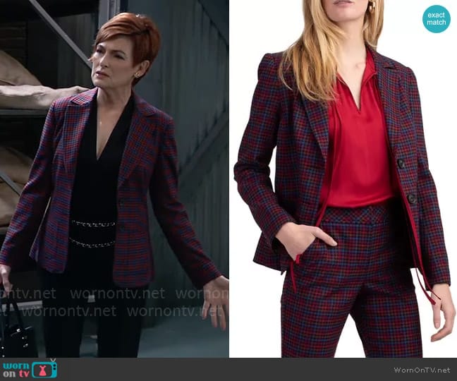 Trina Turk Jezabel Plaid Blazer worn by Diane Miller (Carolyn Hennesy) on General Hospital