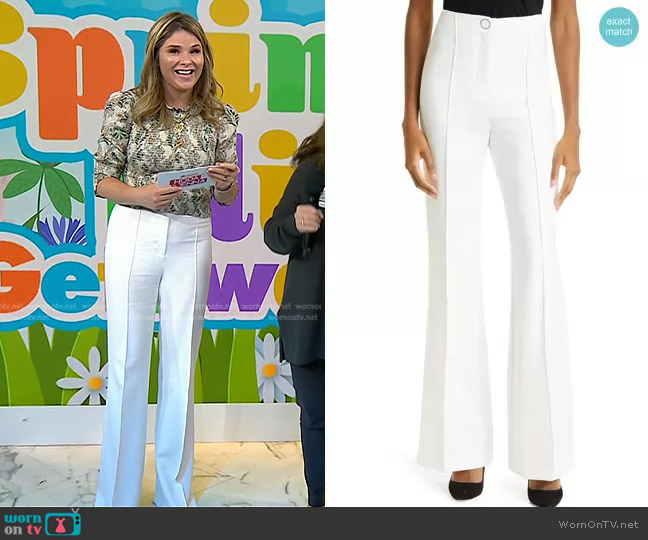WornOnTV: Jenna’s printed smocked top and white pants on Today | Jenna ...
