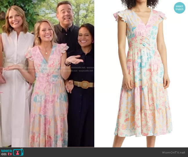 Vince Camuto Flutter Sleeve Midi Dress worn by Dylan Dreyer on Today