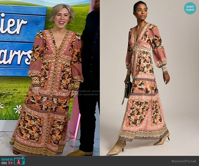 Vineet Bahl Embroidered Long-Sleeve Dress worn by Erin Napier on Today