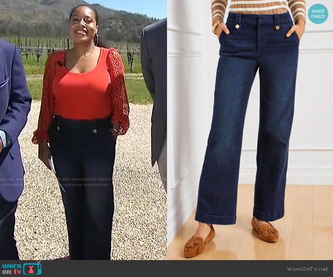 WornOnTV: Sheinelle’s red lace sleeve top and jeans on Today ...