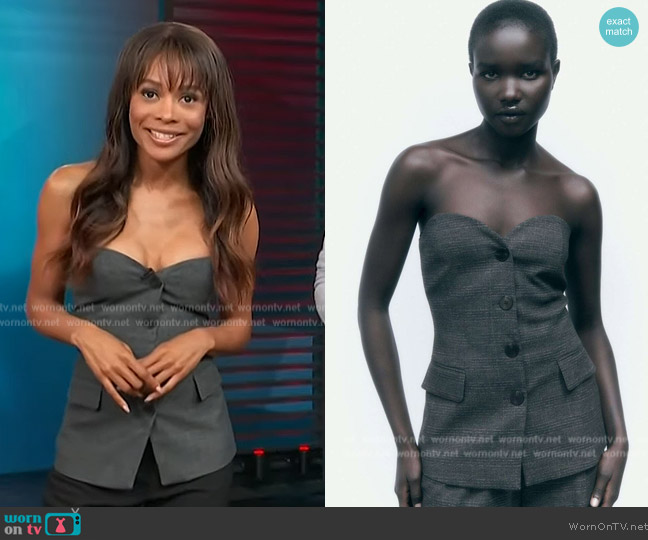 Zara Bustier Waistcoat worn by Zuri Hall on Access Hollywood