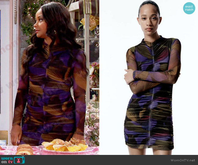 WornOnTV: Chanel's printed ruched mini dress on Days of our Lives, Raven  Bowens