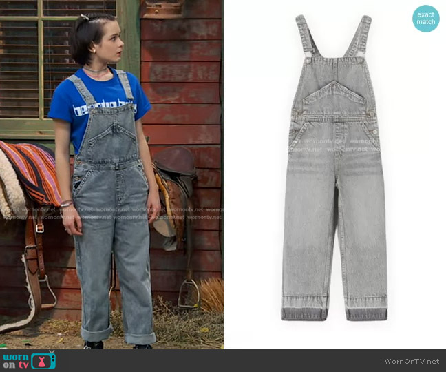 Zara Kids Stone Wash Denim Overalls worn by Winnie Webber (Shiloh Verrico) on Bunkd