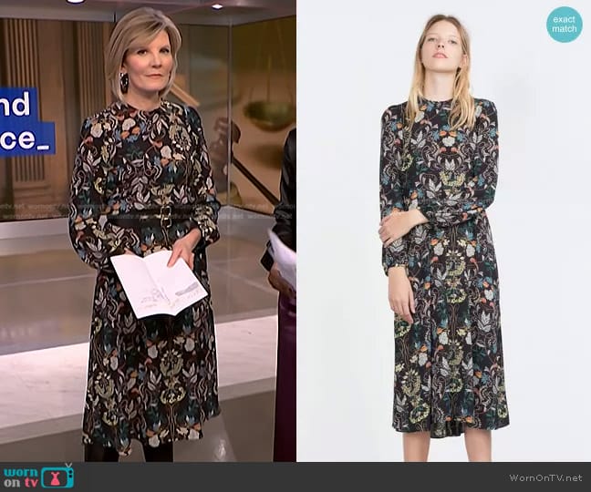 Zara Printed Dress worn by Kate Snow on NBC News Daily