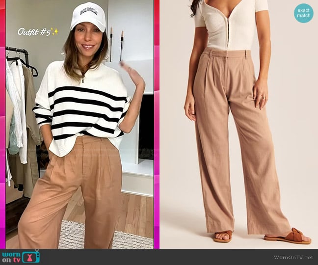 Abercrombie & Fitch Linen-Blend Tailored Wide Leg Pant worn by Melissa Garcia on Today