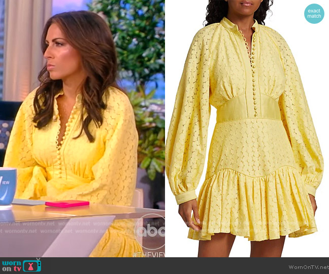 WornOnTV: Alyssa’s yellow lace mini dress on The View | Alyssa Farah ...