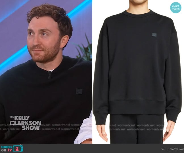 Acne Studios Kalon Face Patch Wool Sweater worn by Daryl Sabara on The Kelly Clarkson Show