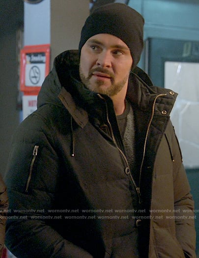 Adam’s grey padded jacket on Chicago PD