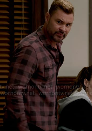 Adam’s pink checked shirt on Chicago PD