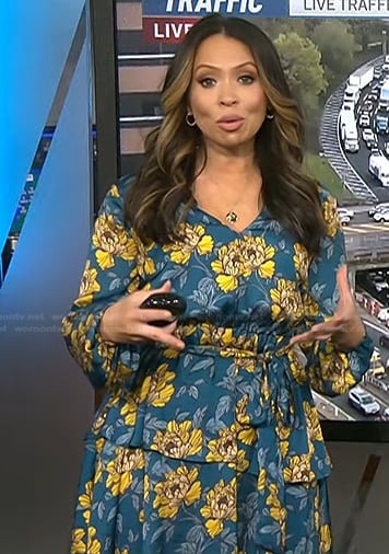 Adelle’s blue and yellow floral dress on Today