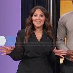 Adrienne’s black pleated blazer dress on E! News