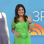 Adrianna’s green floral wrap dress on Today