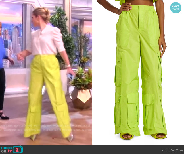 WornOnTV: Sara’s yellow cargo pants and puff sleeve top on The View ...