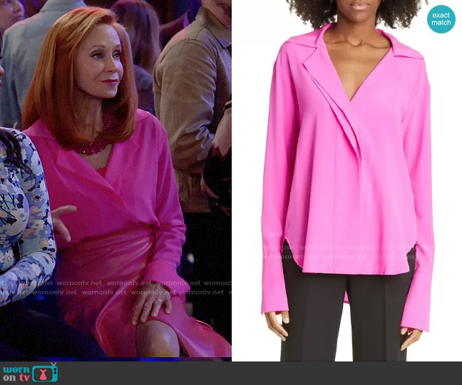 A.L.C. Kinsley Blouse in Hot Pink worn by Sheila (Swoosie Kurtz) on Call Me Kat