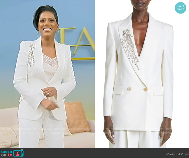 WornOnTV: Tamron’s white embellished blazer on Tamron Hall Show ...