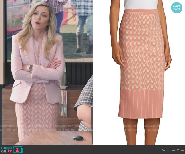 Alexander McQueen Jacquard Midi-Skirt worn by Sadie Ryan (Harriet Dyer) on American Auto