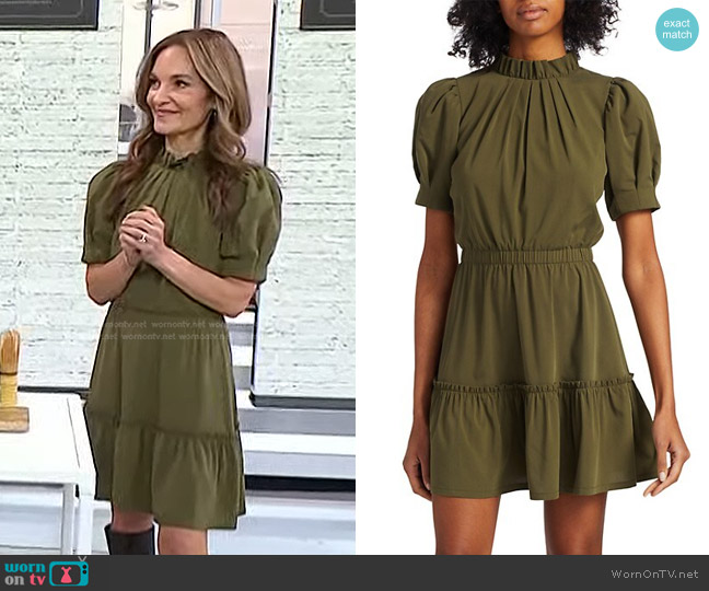 Alice + Olivia Vida Puff-Sleeve Mini Dress worn by Joy Bauer on Today