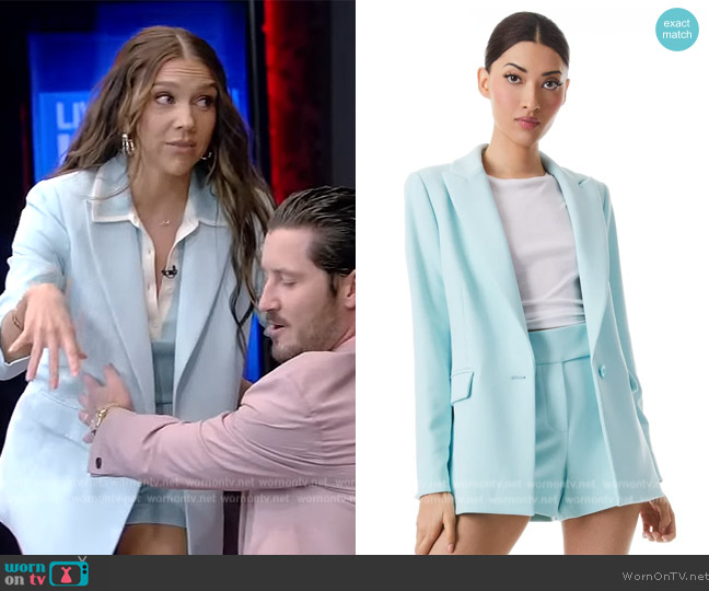 Alice + Olivia Justine Blazer and Shorts worn by Jenna Johnson on Live with Kelly and Mark