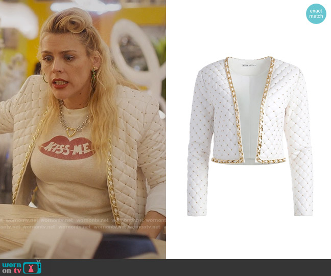 Alice + Olivia Zeta Quilted Jacket worn by Darby (Busy Philipps) on Single Drunk Female