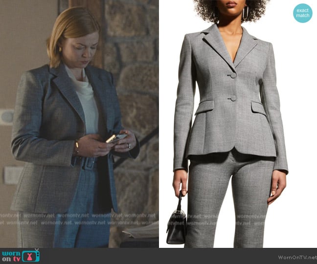 Altuzarra Fenice Single-Breasted Blazer Jacket worn by Shiv Roy (Sarah Snook) on Succession