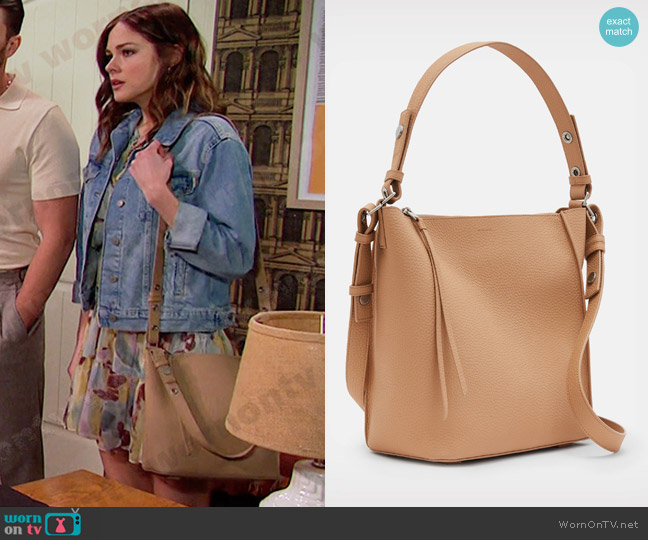 All Saints Kita Leather Crossbody Bag worn by Stephanie Johnson (Abigail Klein) on Days of our Lives