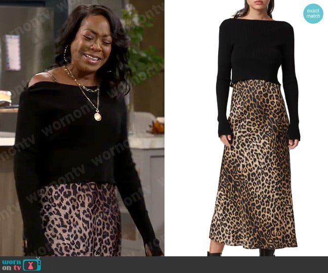 All Saints Hera Leppo Sweater & Slipdress worn by Tina Butler (Tichina Arnold) on The Neighborhood