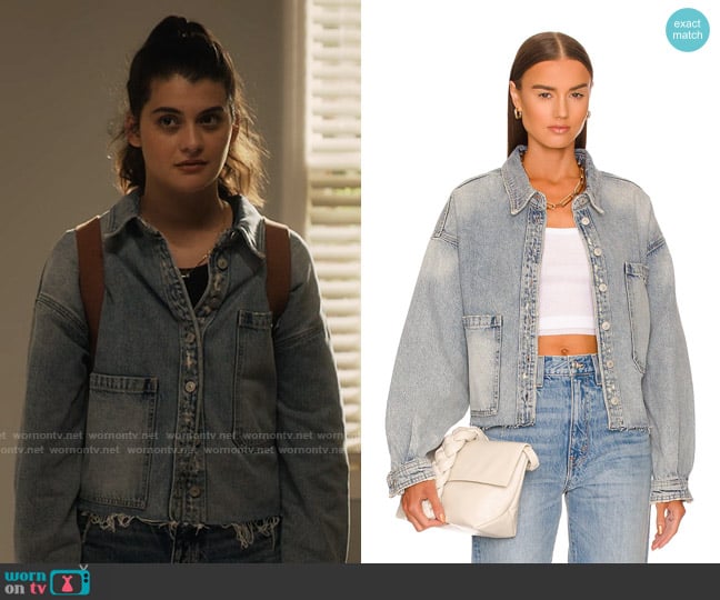 All Saints Nicky Denim Jacket worn by Samantha Fink (Sofia Black-D'Elia) on Single Drunk Female