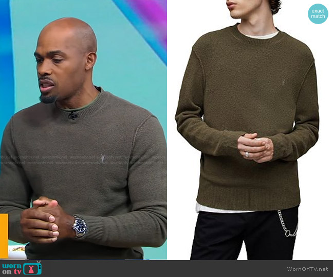 All Saints Statten Relaxed Fit Crewneck Sweater worn by Dr. Ian Smith on Good Morning America