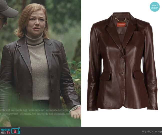 Altuzarra Fenice single-breasted blazer worn by Shiv Roy (Sarah Snook) on Succession