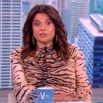 Ana’s tiger stripe twist neck dress on The View