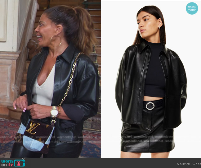 Aritzia Pelli Hip Shirt Jacket worn by Dolores Catania on The Real Housewives of New Jersey