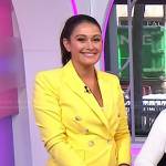 Ashlee Glazer’s yellow double breasted blazer on Today