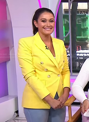 Ashlee Glazer’s yellow double breasted blazer on Today