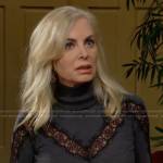 Ashley’s grey lace inset turtleneck sweater on The Young and the Restless