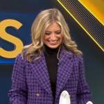 Ashley Bellman’s purple tweed jacket and skirt set on CBS Saturday Morning