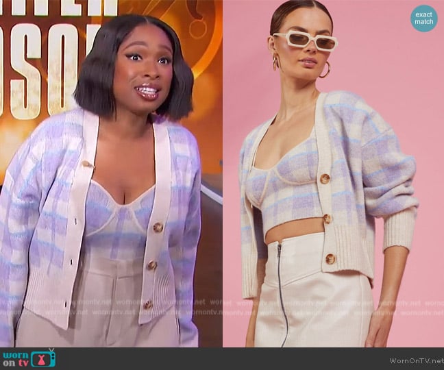 ASTR the Label Belmont Plaid Knit Cami worn by Jennifer Hudson on The Jennifer Hudson Show