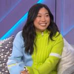 Awkwafina’s colorblock sweater on The Kelly Clarkson Show