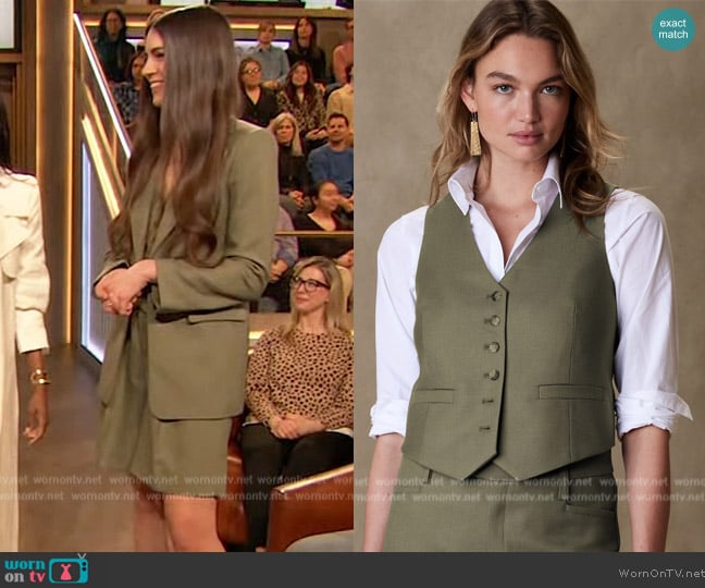 Banana Republic Lido Italian Wool Vest worn by Erica Wark on The Drew Barrymore Show