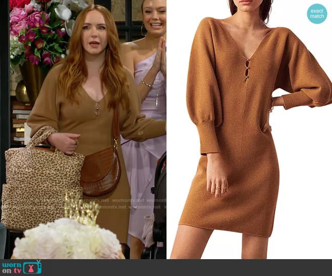 ba&sh Hazia Sweater Dress worn by Mariah Copeland (Camryn Grimes) on The Young and the Restless