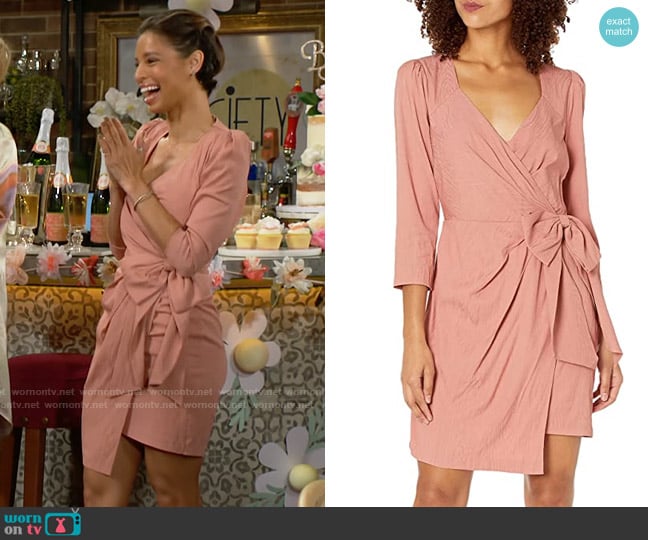 Bcbgmaxazria Cameo Wrap Dress worn by Elena Dawson (Brytni Sarpy) on The Young and the Restless