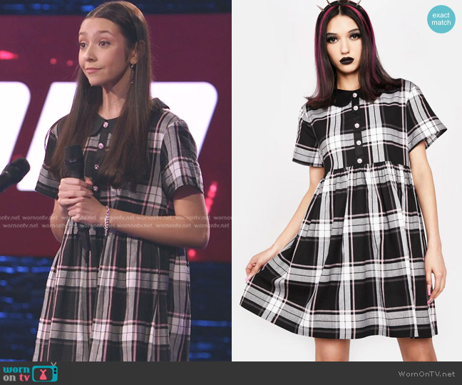 Black Friday Nancy Pink Tartan Dress worn by Bella Heichel on The Voice