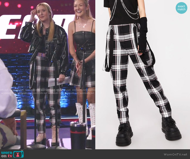 Black Friday Nancy Pink Tartan Pants worn by Ana Heichel on The Voice