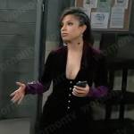 Blaze’s purple velvet corset dress at the Nurses Ball 2023 on General Hospital