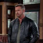 Brady’s black leather shirt jacket on Days of our Lives