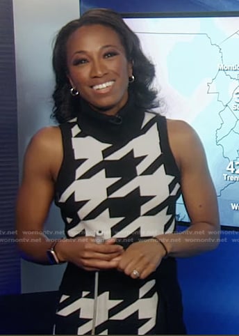 WornOnTV: Brittany Bell’s houndstooth dress on Good Morning America