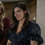 Brook Lynn’s navy wrap dress on General Hospital