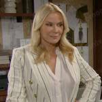 Brooke’s white striped blazer on The Bold and the Beautiful