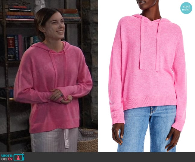 C by Bloomingdales Pullover Cashmere Hoodie worn by Willow Tait (Katelyn MacMullen) on General Hospital